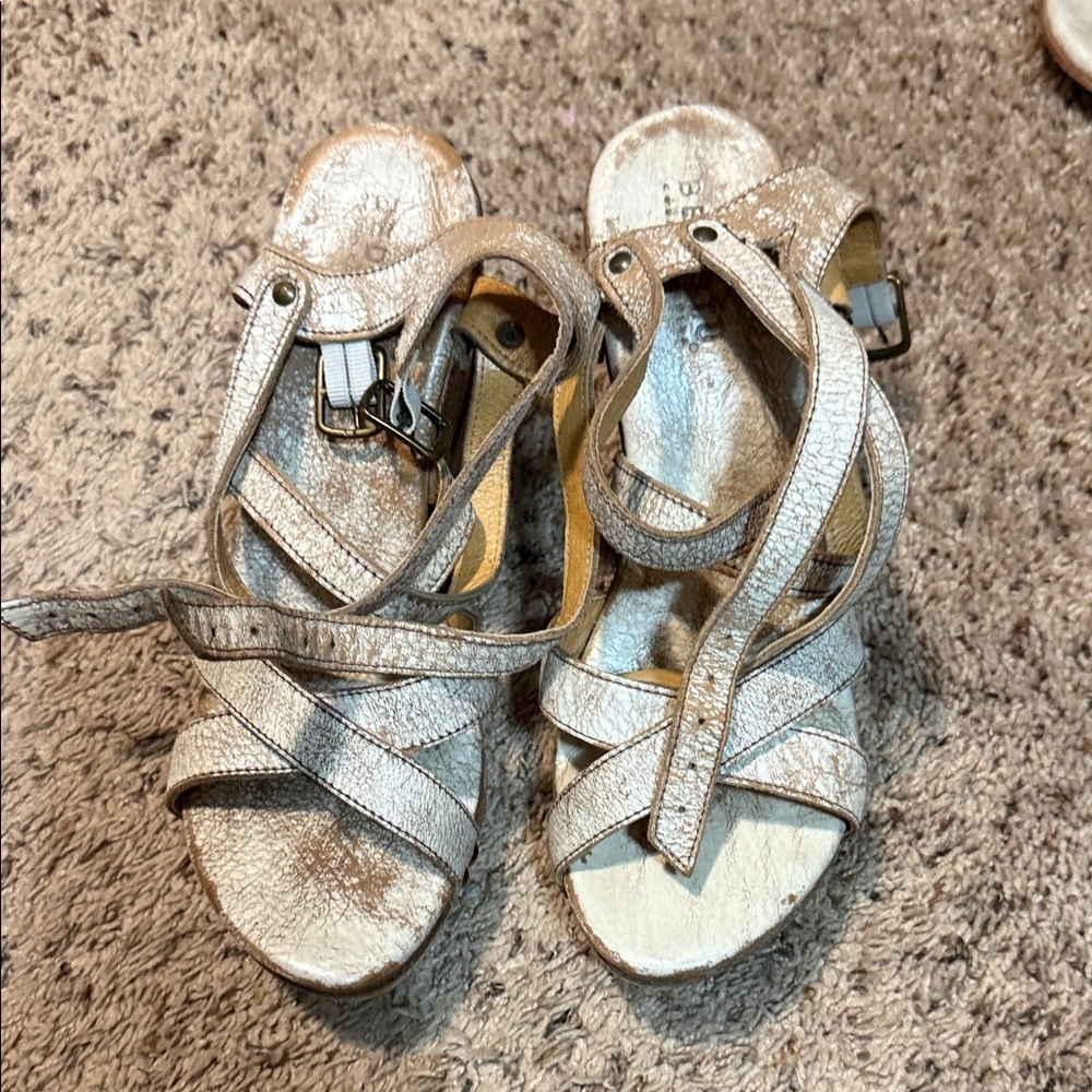 Bed Stu Kids Sandals in Shimmering Silver